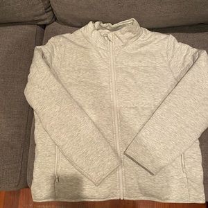 Gray quilted puffer jacket